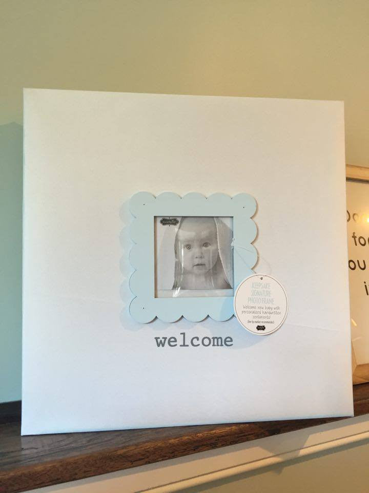 welcome baby keepsake frame (blue)