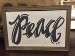 peace barn wood box sign