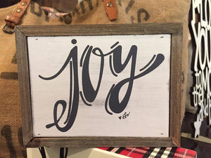 joy barn wood box sign