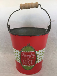 tin holiday bucket- naughty or nice