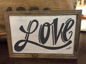 love barn wood box sign