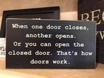 open doors box sign