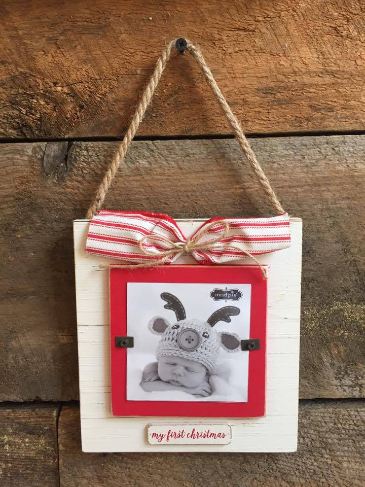 wooden hanging frame- my first christmas