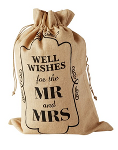 mr and mrs burlap gift bag