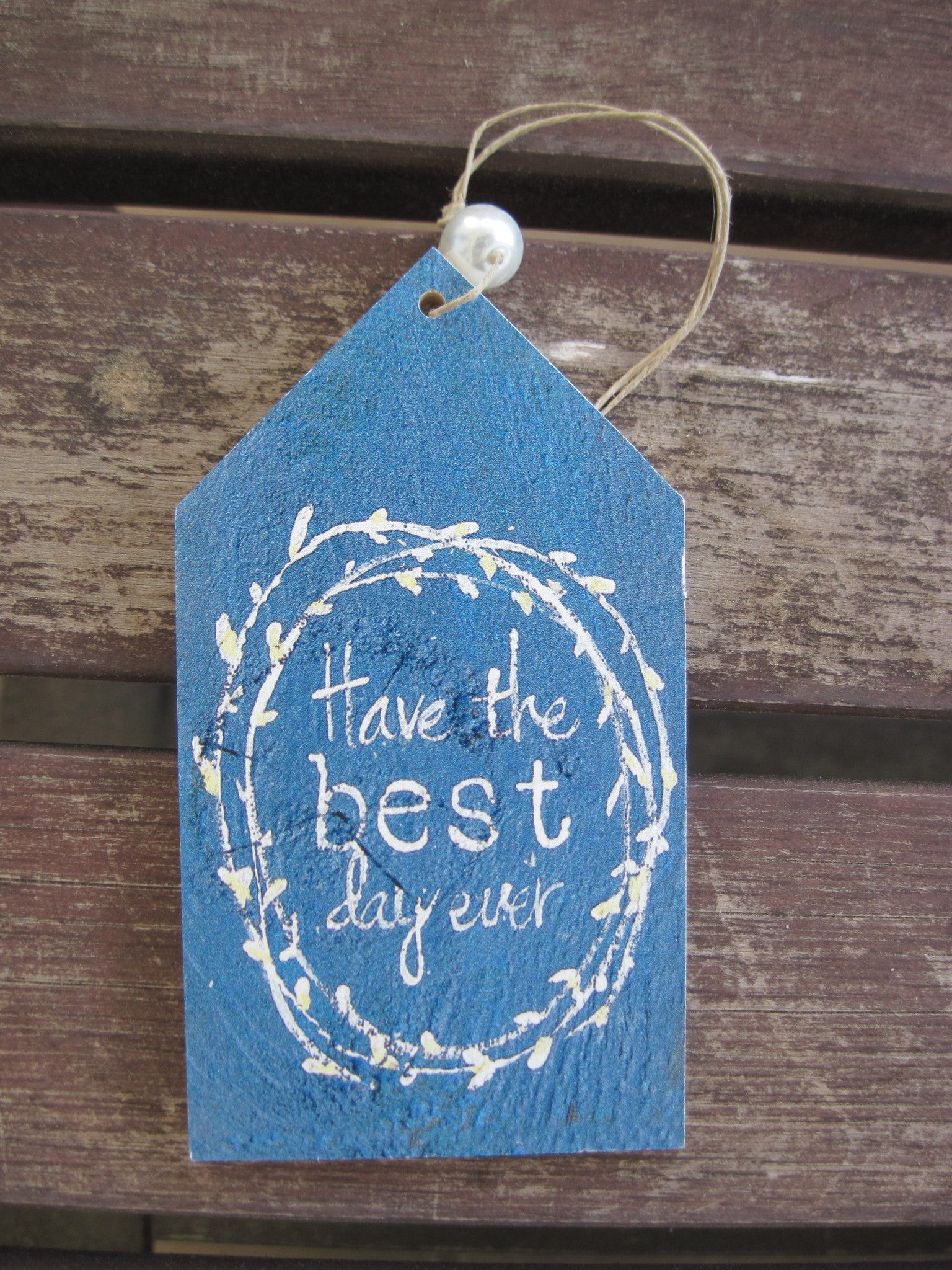 wood gift tag- best day