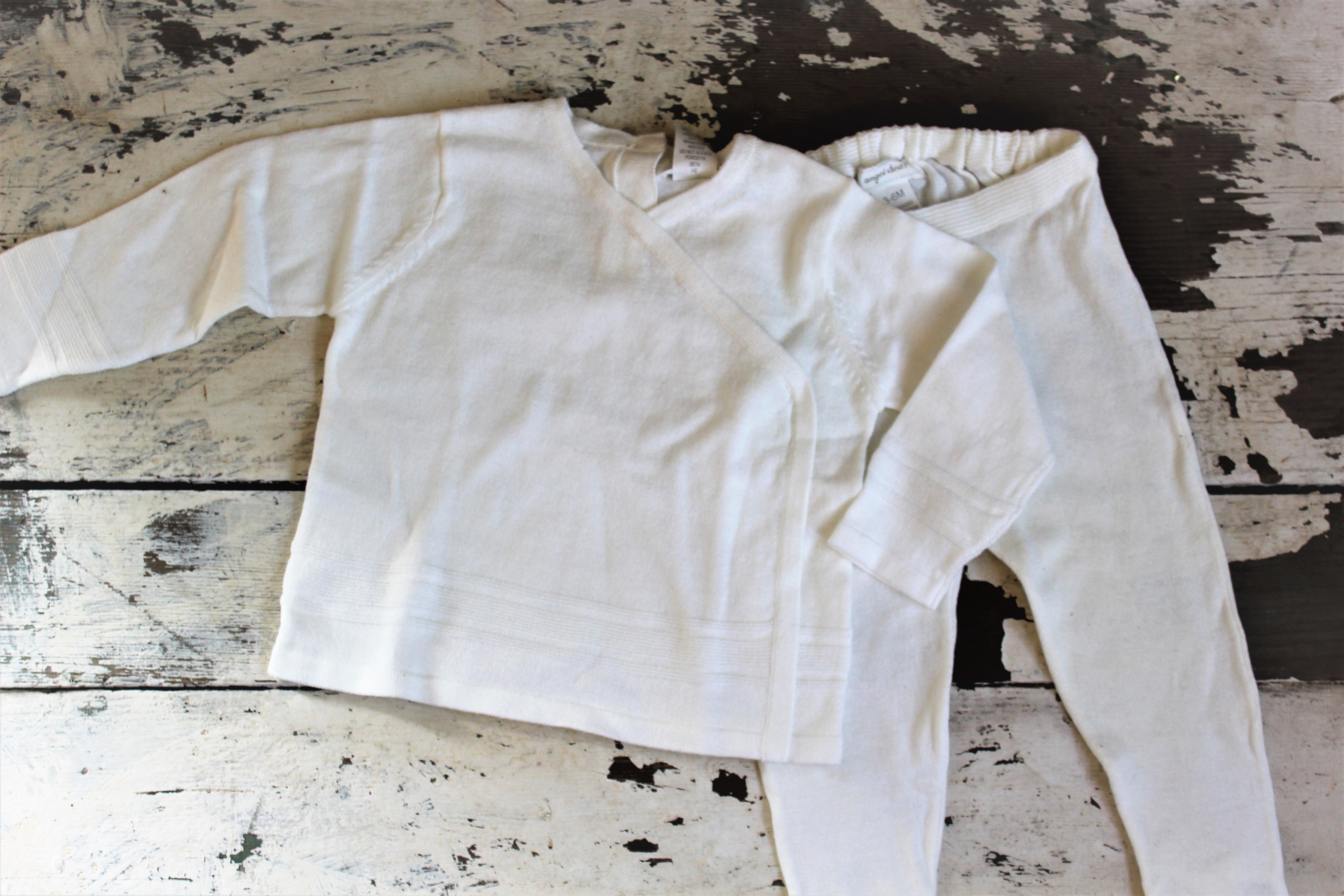 3-6 month ivory shirt & pant set