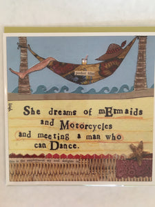 mermaids and motorcycles card