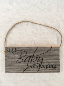 shhh.. baby sleeping door hanger