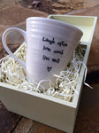 mug & box- laugh often, love much, live well