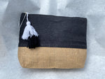 color pop jute zippered case - black and natural